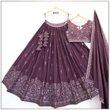 Rosy Georgette Wedding Lehenga Choli