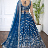 Blue Georgette Bridal Lehenga Choli