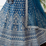 Blue Georgette Bridal Lehenga Choli