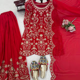 Reddish Panjabi Embroidered Top Sharara