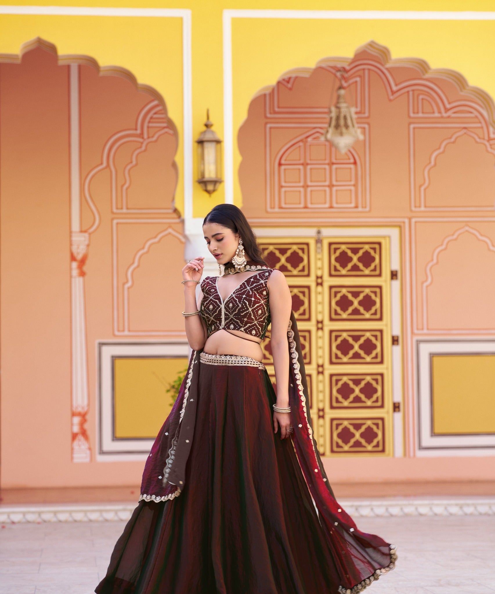 Ethnic Womens Fendy Silk Lehenga