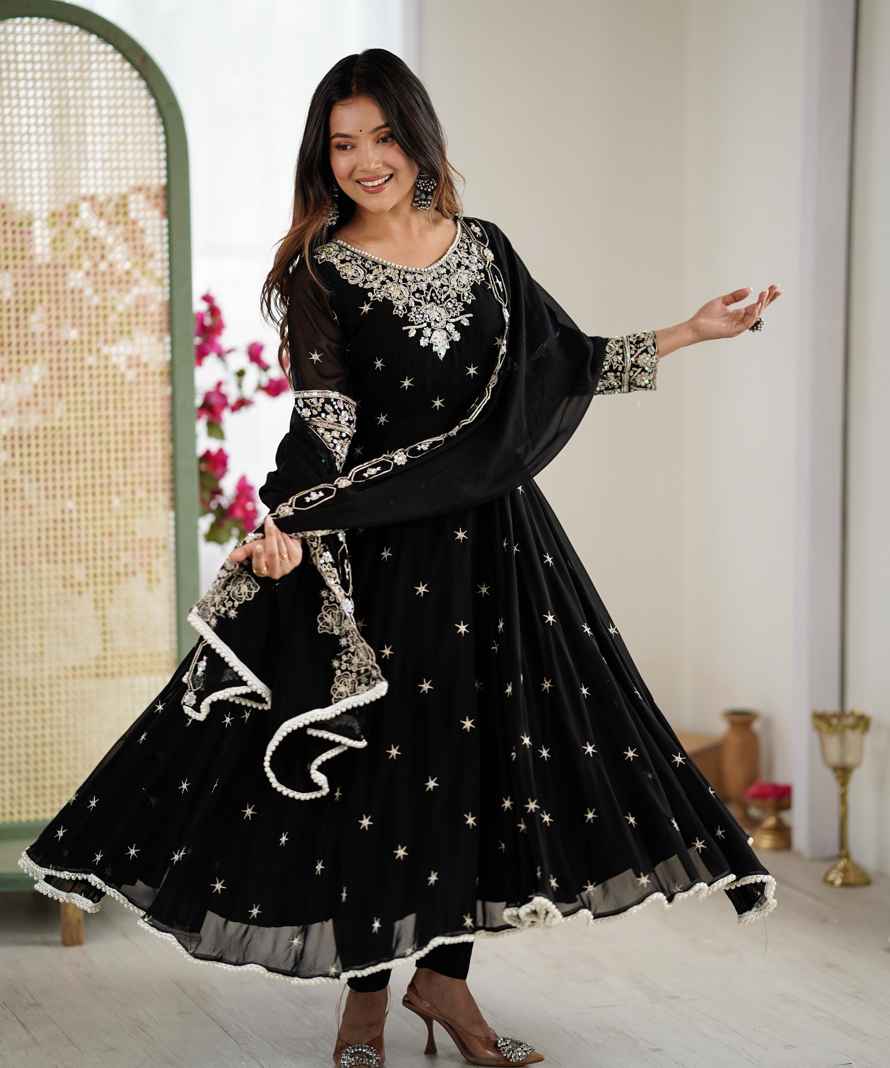 Elegant Rembo Sequence Anarkali Gown
