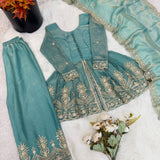 Kids Ethnic Silk Top Plazzo