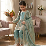 Kids Ethnic Silk Top Plazzo
