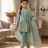 Kids Ethnic Silk Top Plazzo