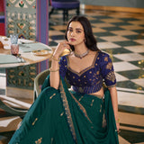 Afreen Embroidered Rangoli Silk Lehenga