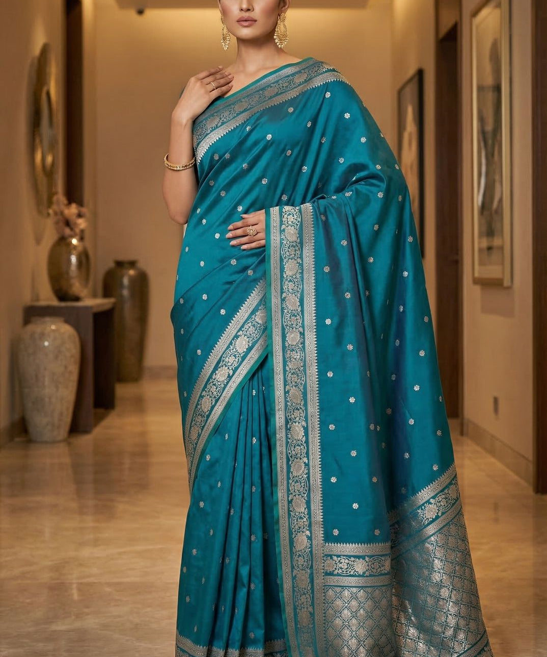 Premium Zari Weving Banarasi Silk Saree
