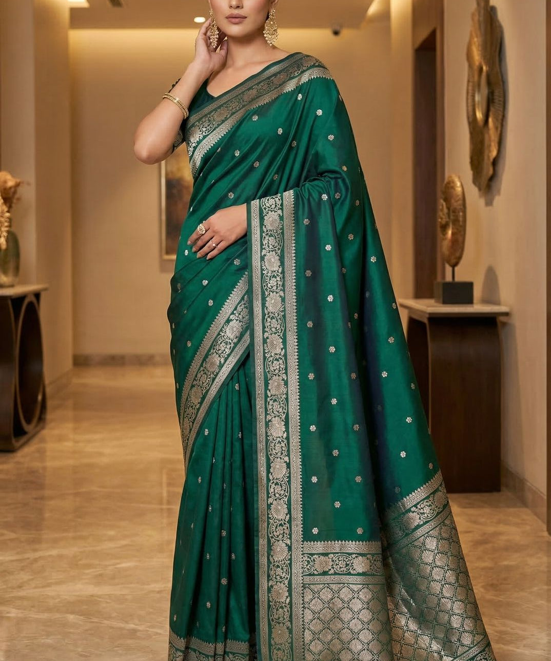 Premium Zari Weving Banarasi Silk Saree