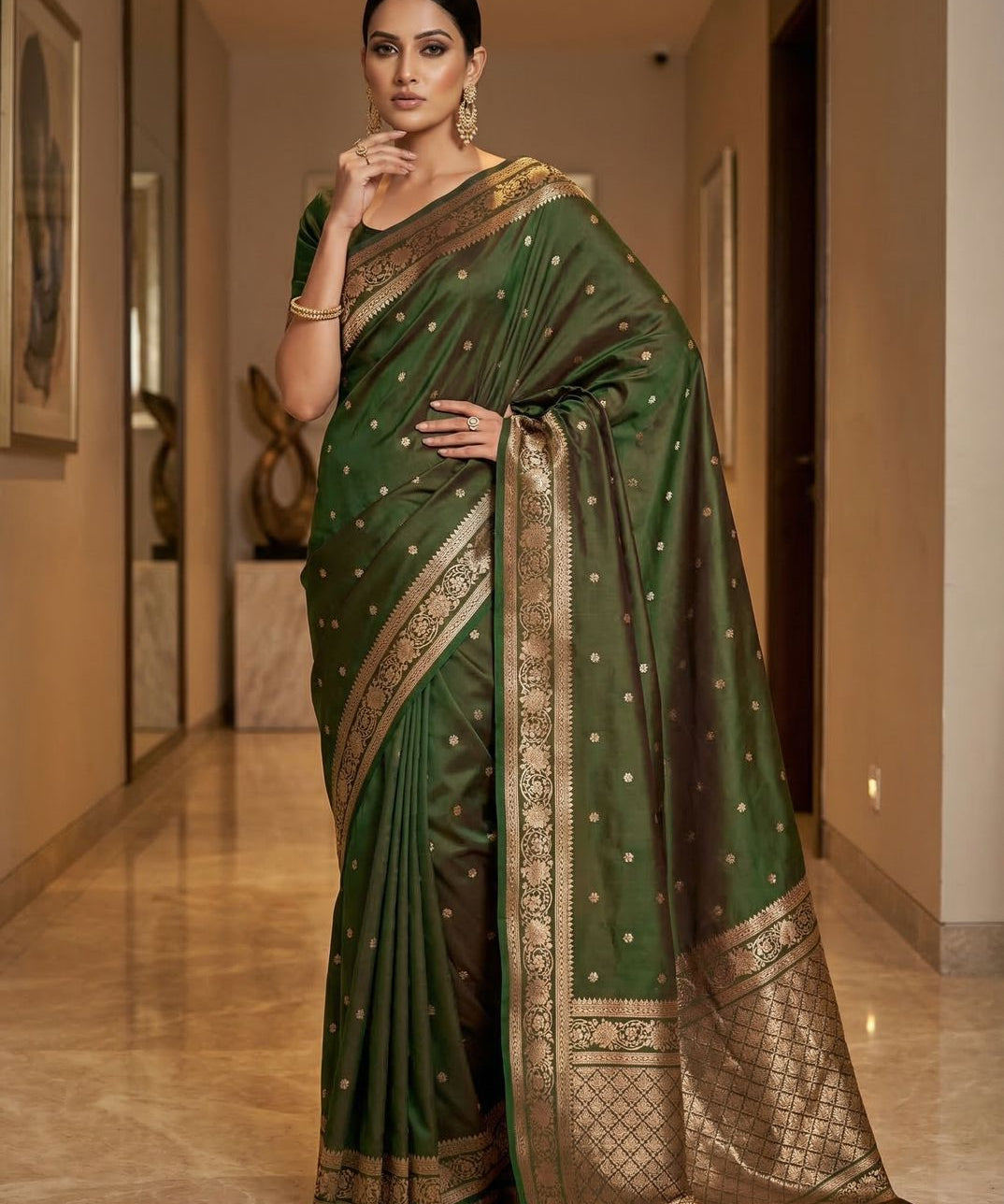 Premium Zari Weving Banarasi Silk Saree