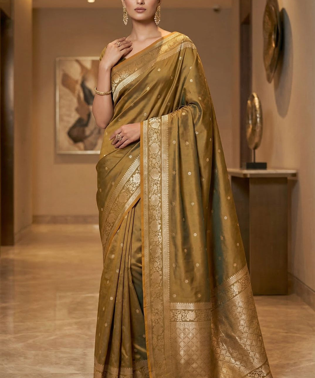 Premium Zari Weving Banarasi Silk Saree
