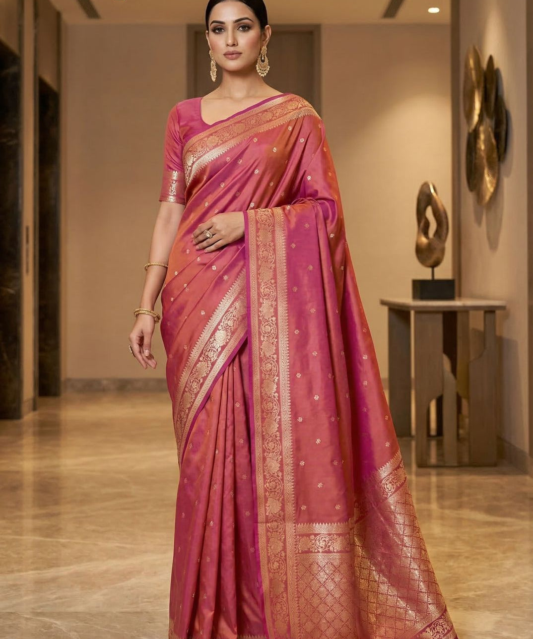 Premium Zari Weving Banarasi Silk Saree