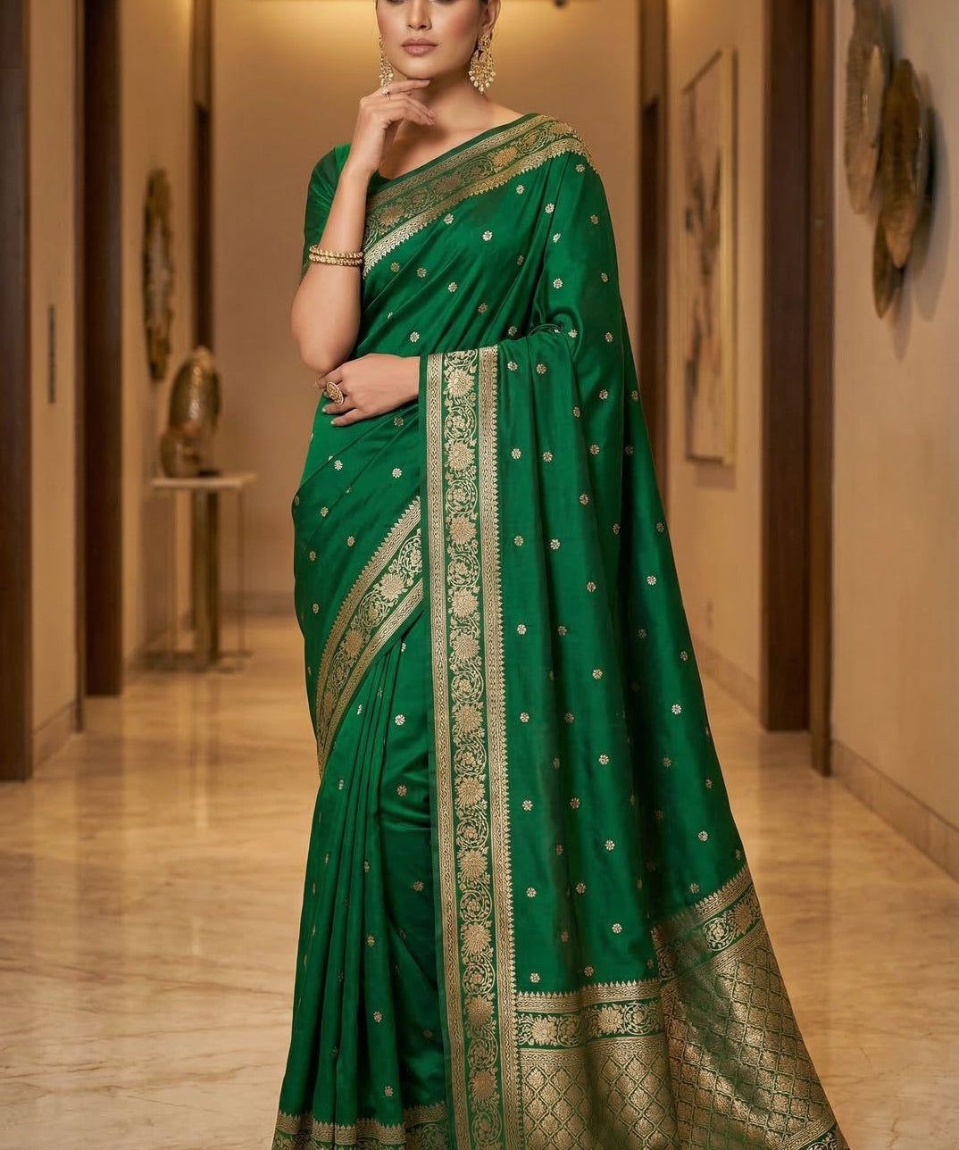 Premium Zari Weving Banarasi Silk Saree