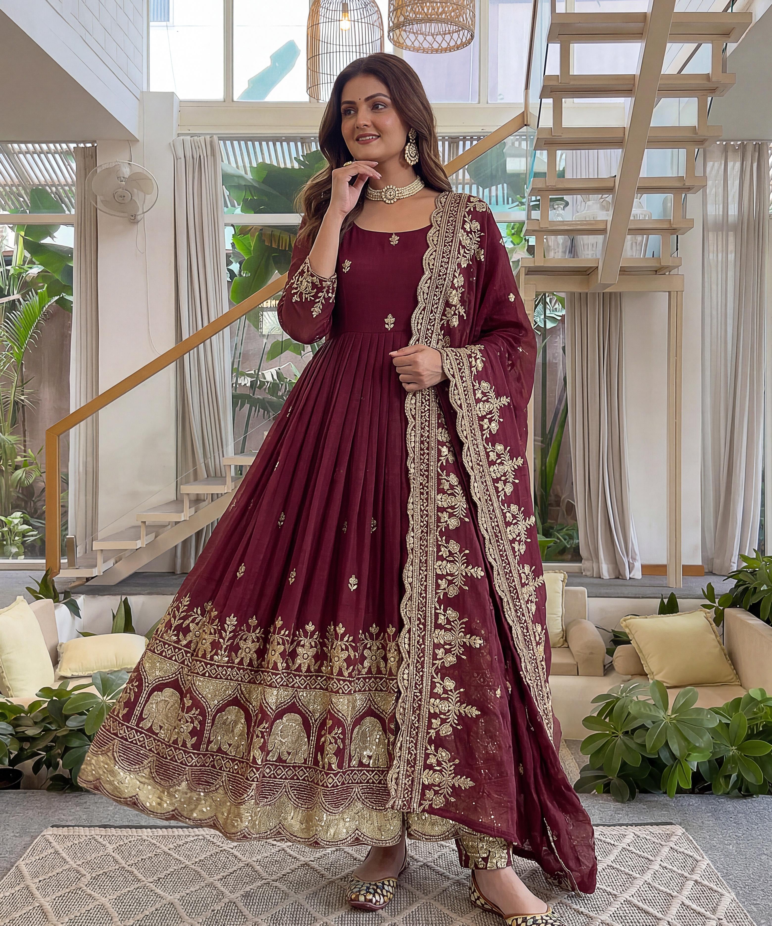 Royal Embroidered Anarkali Gown