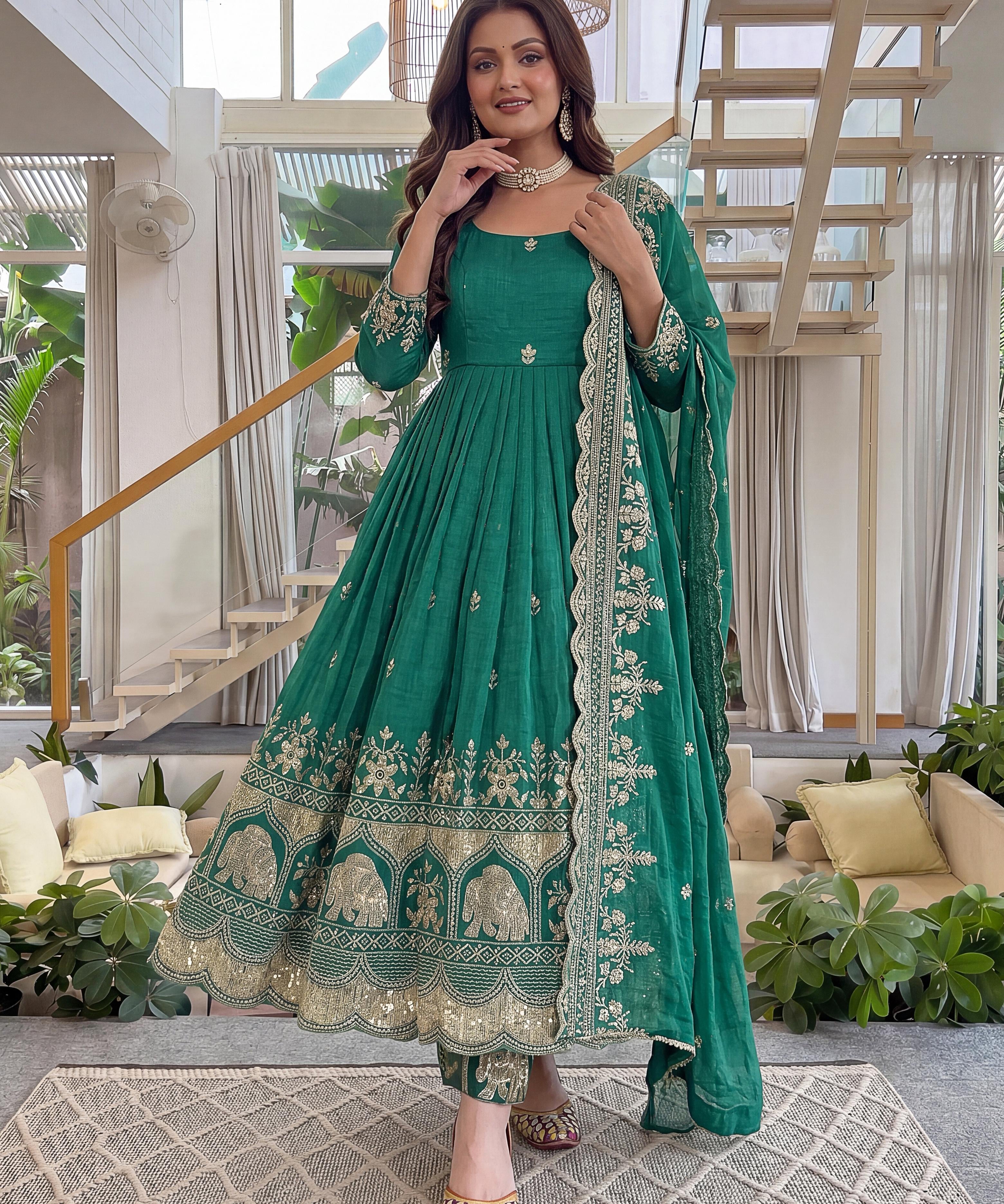 Royal Embroidered Anarkali Gown