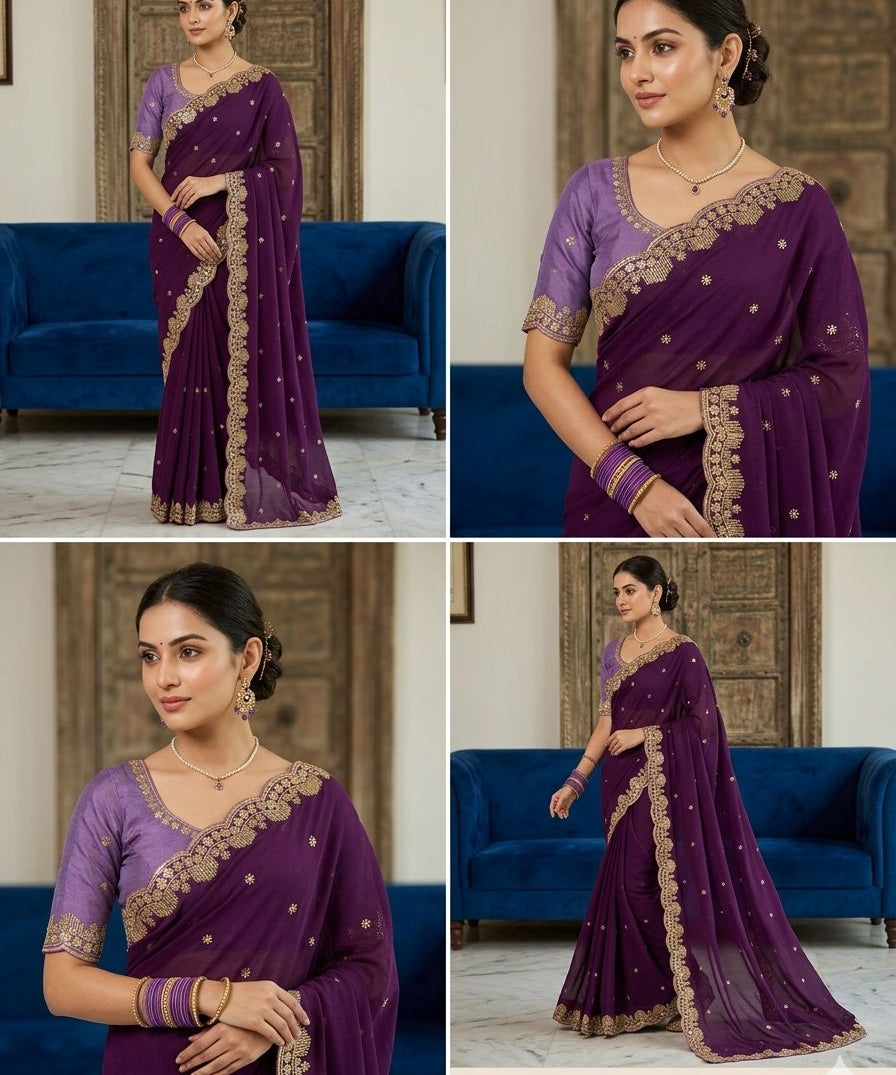 Classic Star Georgette Saree Set