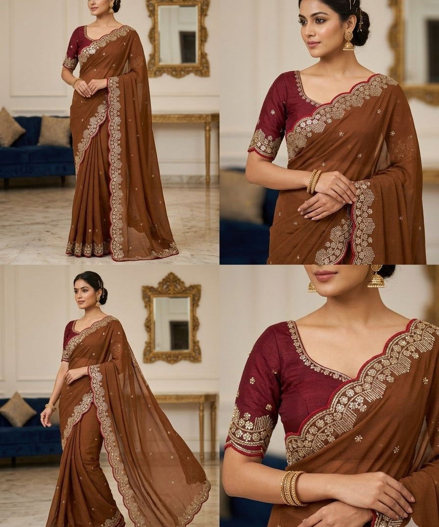Classic Star Georgette Saree Set