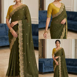 Classic Star Georgette Saree Set