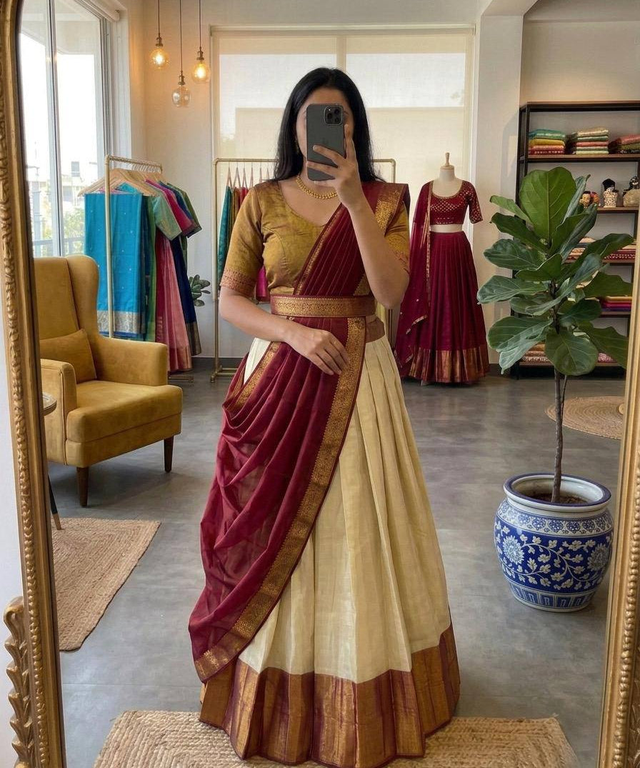 Traditional South Style Silk Lehenga