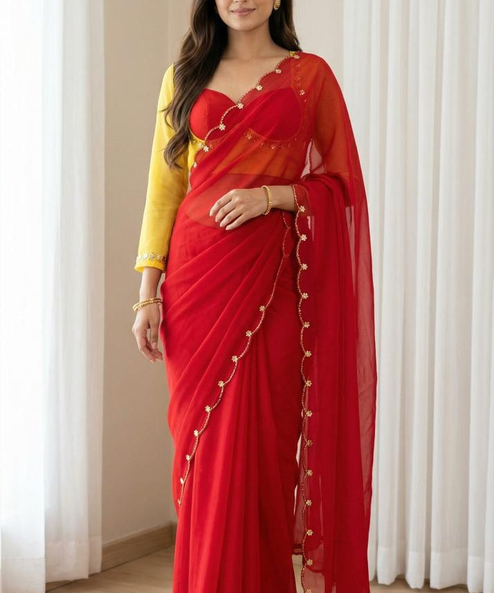 Sabyasachi Georgette Handwork Saree