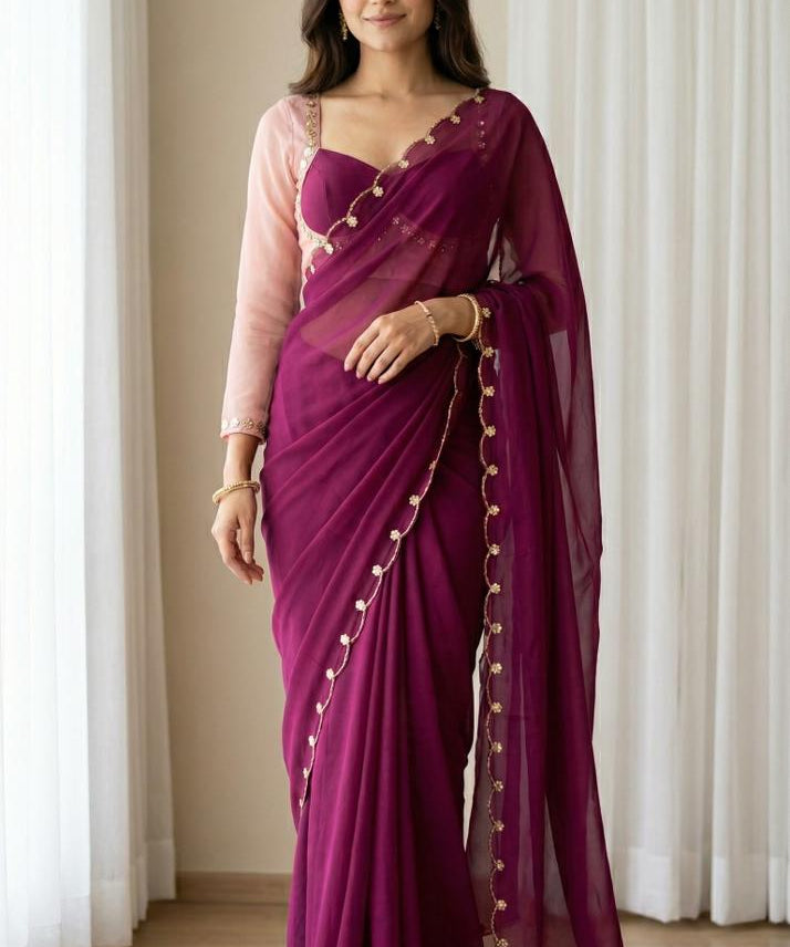 Sabyasachi Georgette Handwork Saree