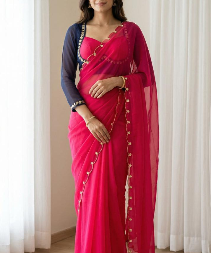 Sabyasachi Georgette Handwork Saree
