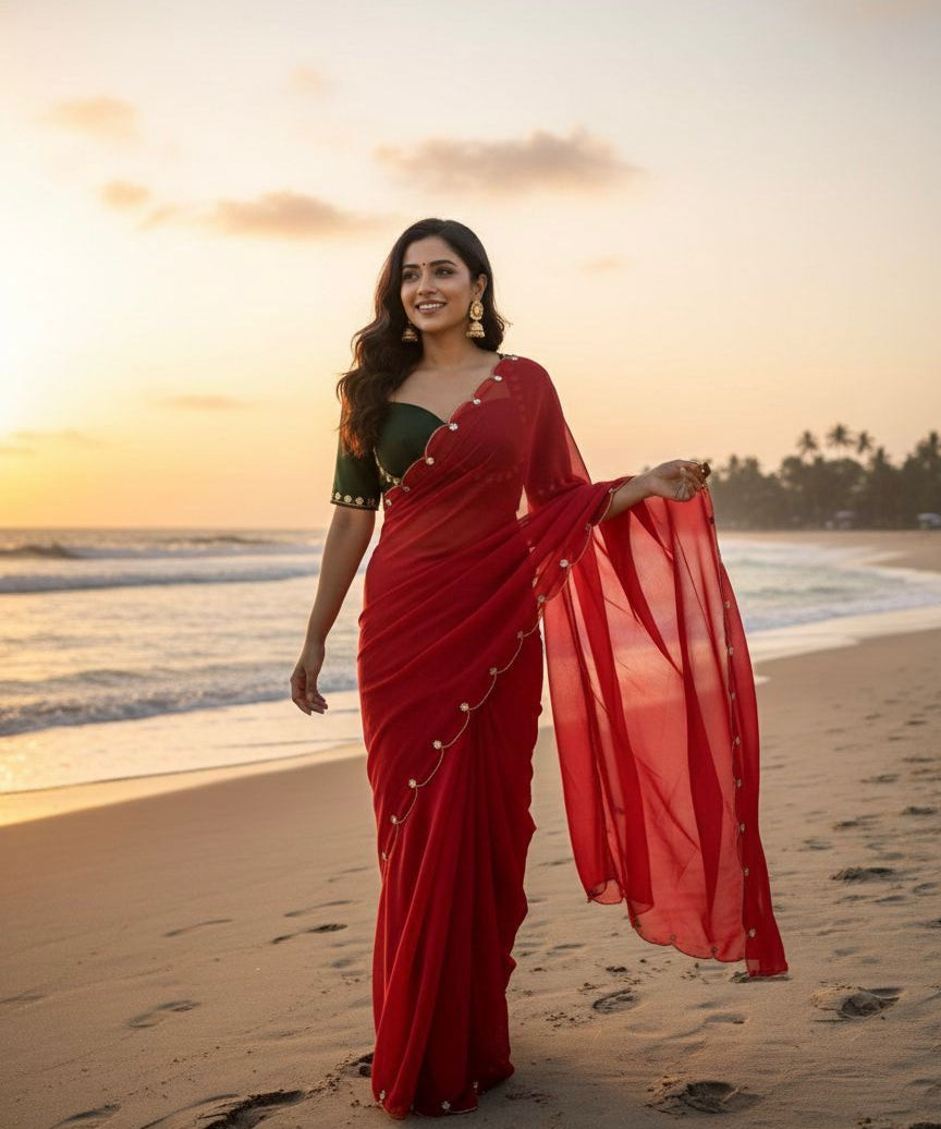 Sabyasachi Georgette Handwork Saree