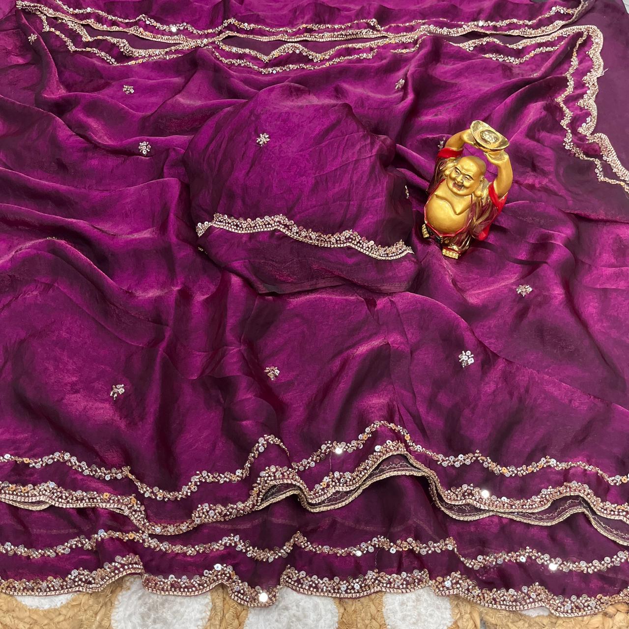 Partylook Shiny Space Silk Saree
