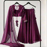 Rangoli Deep Wine Lehenga Choli