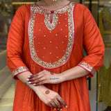 Orange Fancy Roman Silk Suit