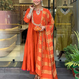Orange Fancy Roman Silk Suit
