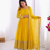 Elegant Embroidered Anarkali Gown