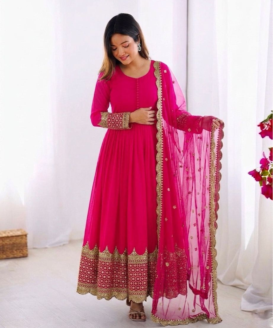 Elegant Embroidered Anarkali Gown