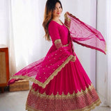 Elegant Embroidered Anarkali Gown