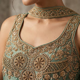 Roohaa Silk Handwork Top Plazzo