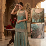 Roohaa Silk Handwork Top Plazzo