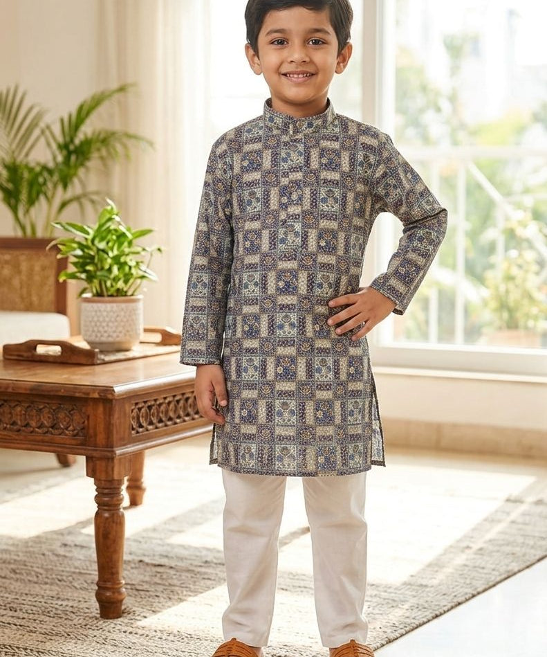 Traditional Kids Cotton Kurta Set