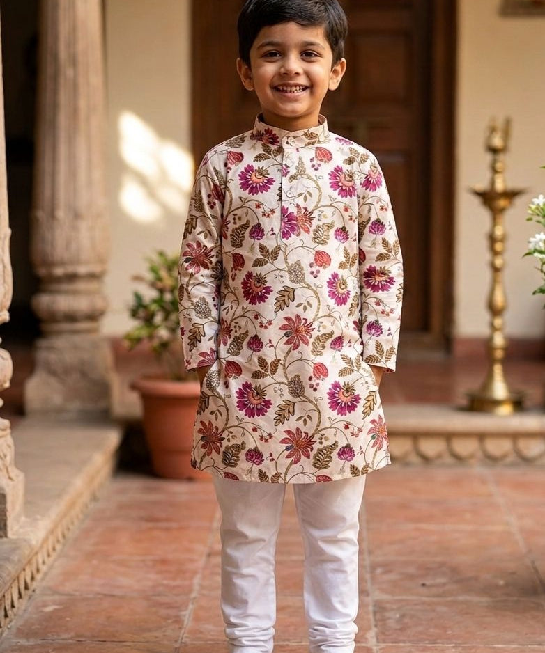 Traditional Kids Cotton Kurta Set