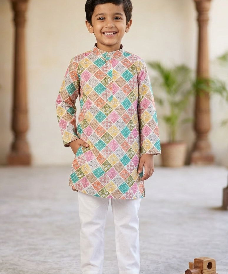 Traditional Kids Cotton Kurta Set