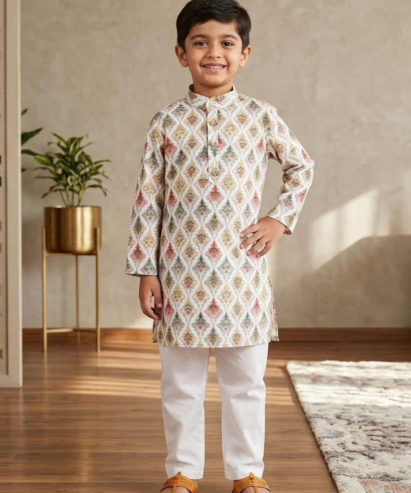 Traditional Kids Cotton Kurta Set