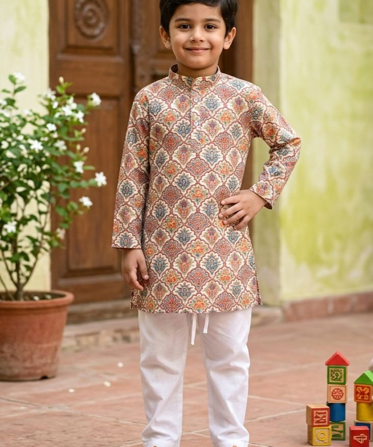 Traditional Kids Cotton Kurta Set