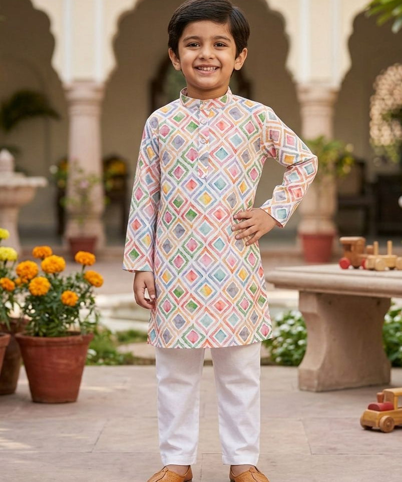 Traditional Kids Cotton Kurta Set