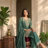 Festive Embroidered Crush Suit