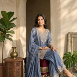 Festive Embroidered Crush Suit