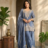 Festive Embroidered Crush Suit