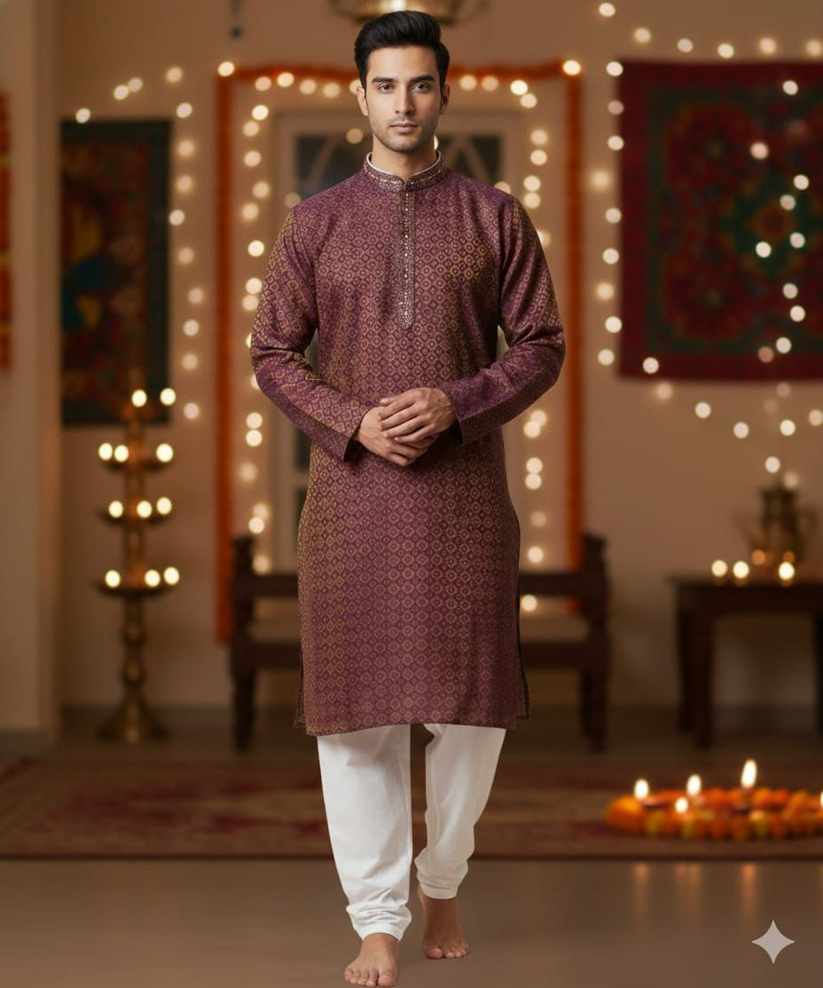Venmer Heavy Jacquard Silk Kurta