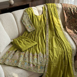 Stunning Chinon Silk Anarkali Gown