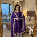 Stunning Chinon Silk Anarkali Gown
