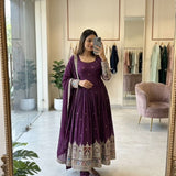 Stunning Chinon Silk Anarkali Gown
