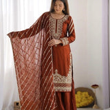 Partywear Fendy Silk Top Plazzo