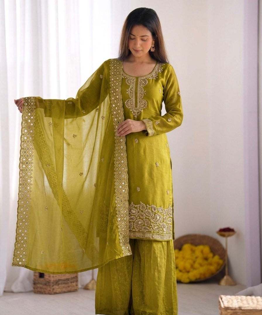 Stunning Jimmy Silk Top Plazzo